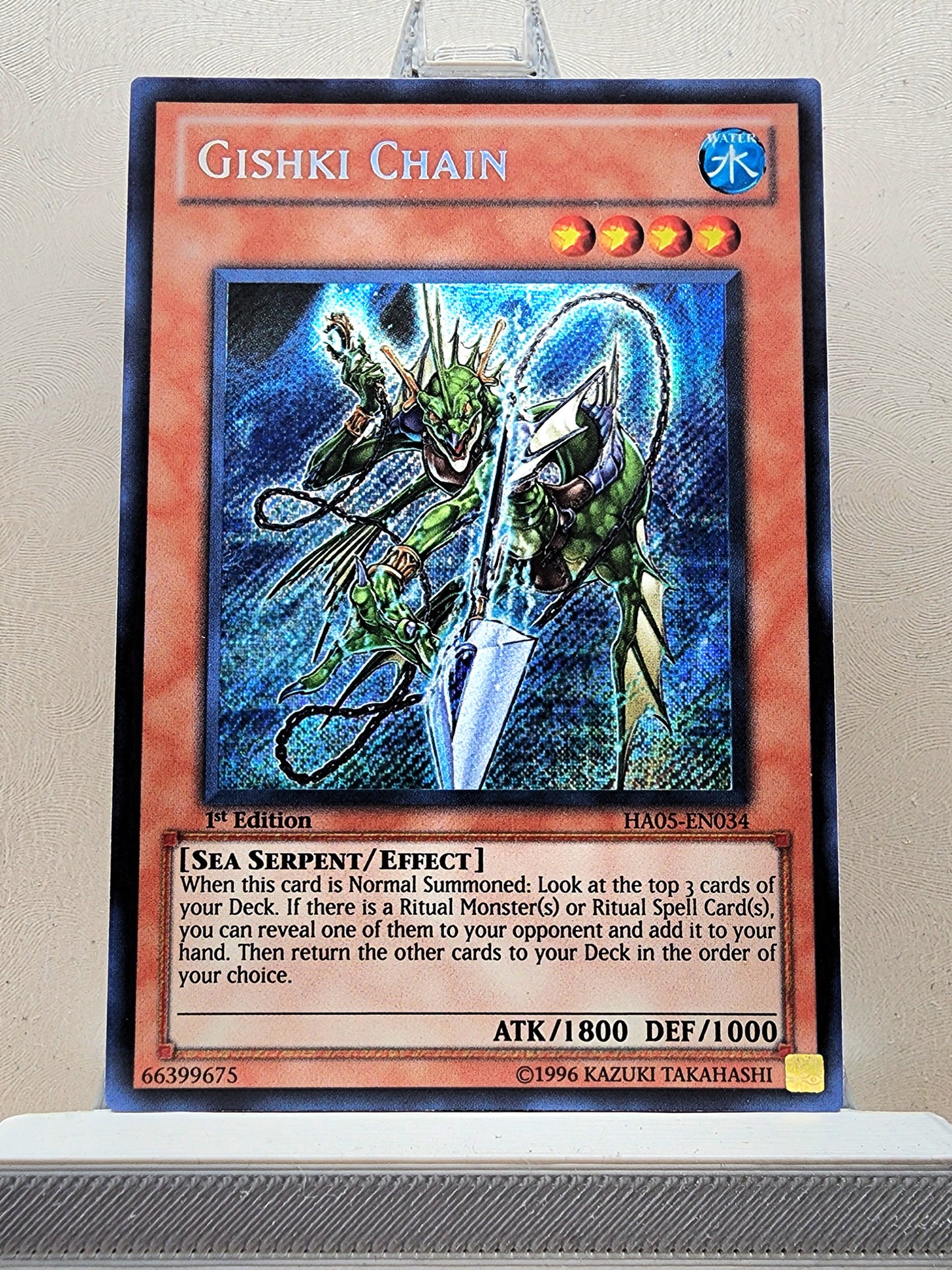 Yugioh! 1x Gishki Chain (HA05 - Secret Rare) 1st/Unli Edition