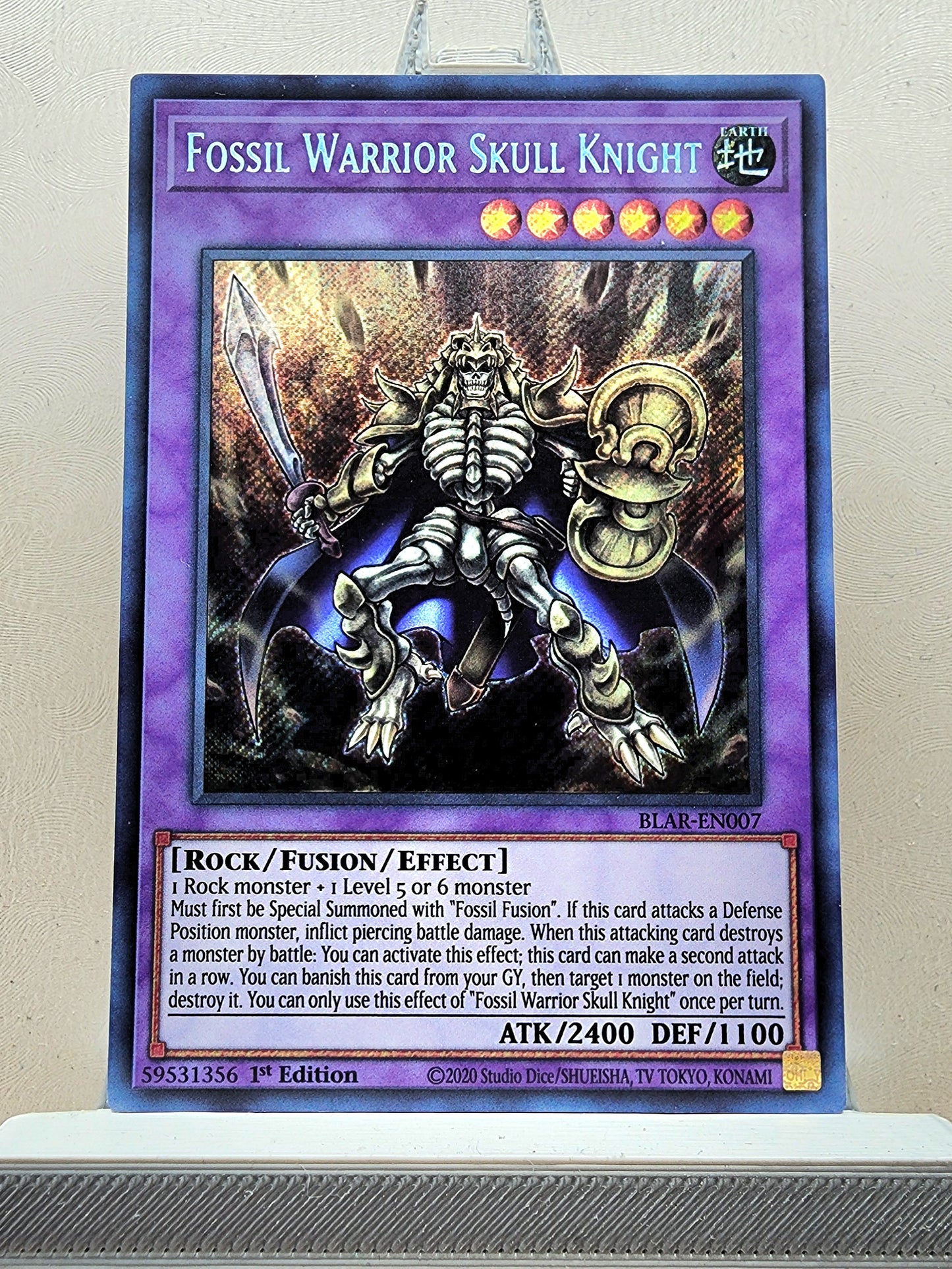 Yugioh! 1x Fossil Warrior Skull Knight (BLAR - Secret Rare) 1st Edition