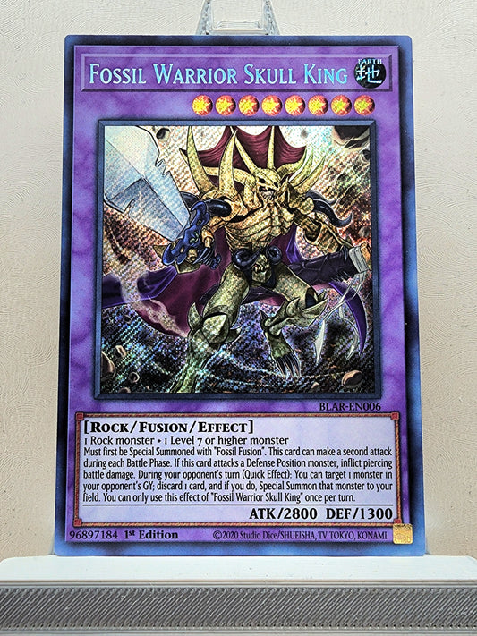 Yugioh! 1x Fossil Warrior Skull King (BLAR - Secret Rare) 1st Edition