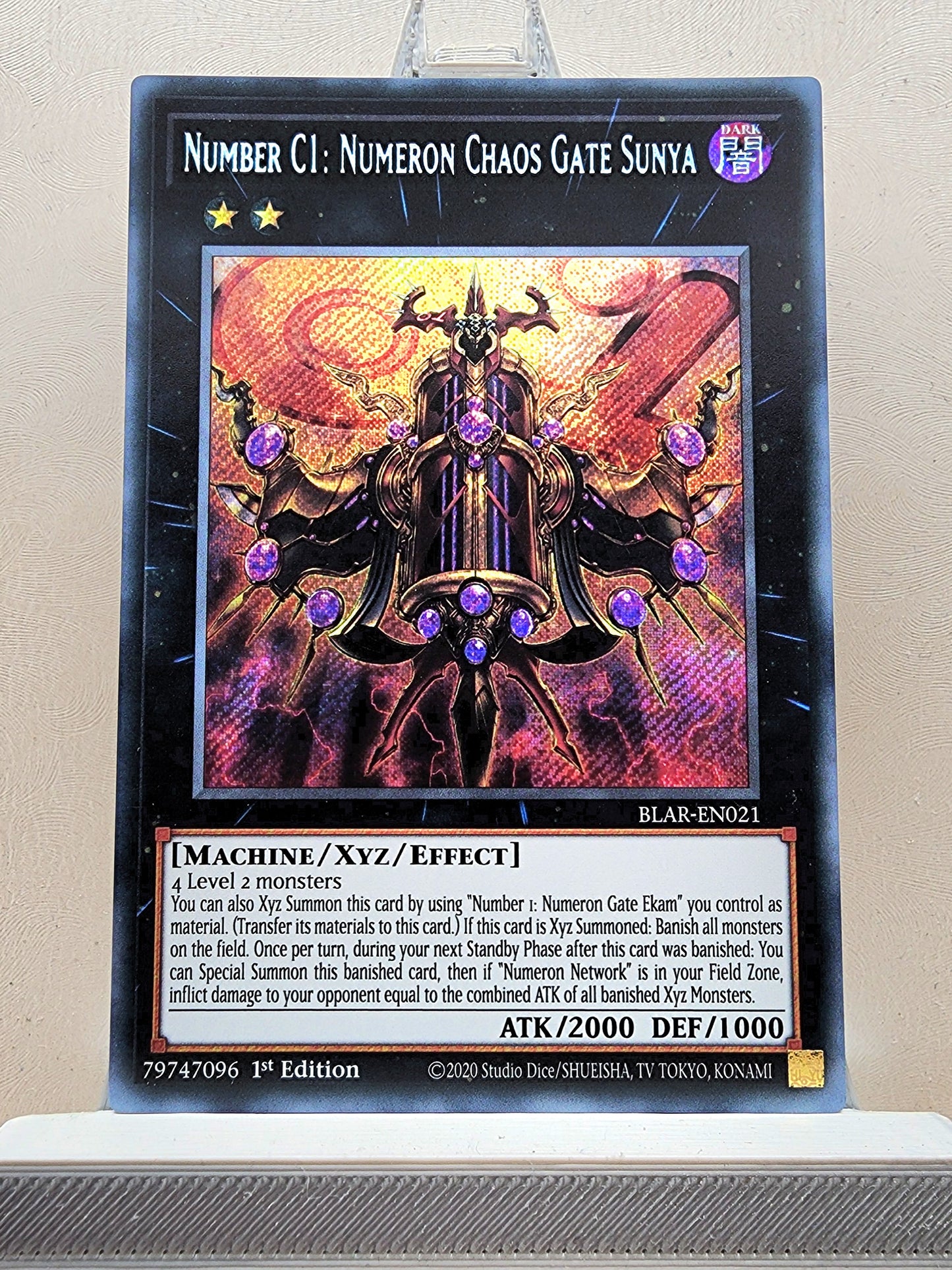 Yugioh! 1x Number C1: Numeron Chaos Gate Sunya (BLAR - Secret Rare) 1st Edition