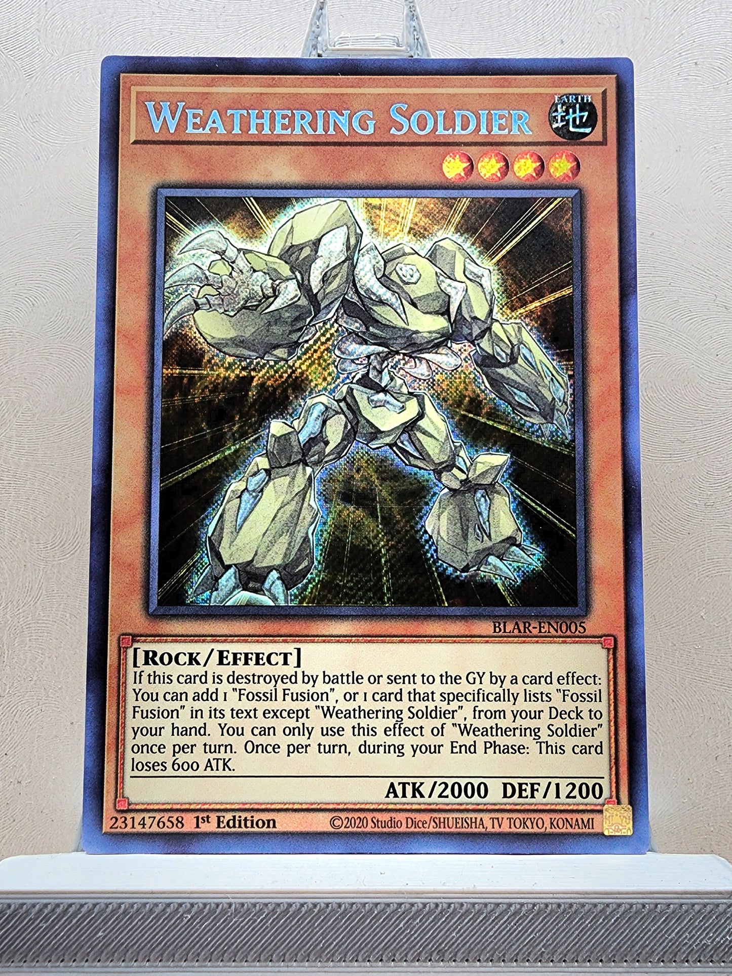 Yugioh! 1x Weathering Soldier (BLAR - Secret Rare) 1st Edition