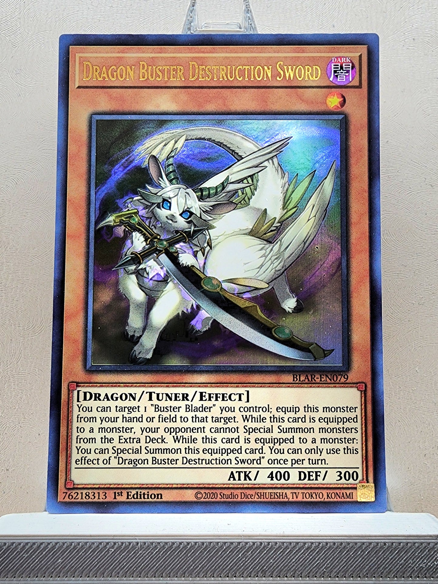 Yugioh! 1x Dragon Buster Destruction Sword (BLAR - Ultra Rare) 1st Edition