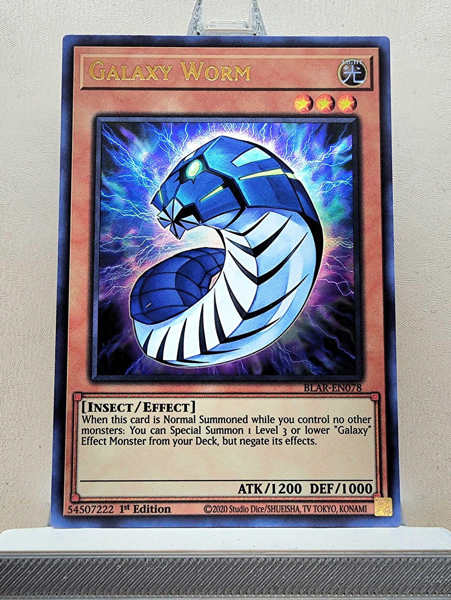 Yugioh! 1x Galaxy Worm (BLAR - Ultra Rare) 1st Edition