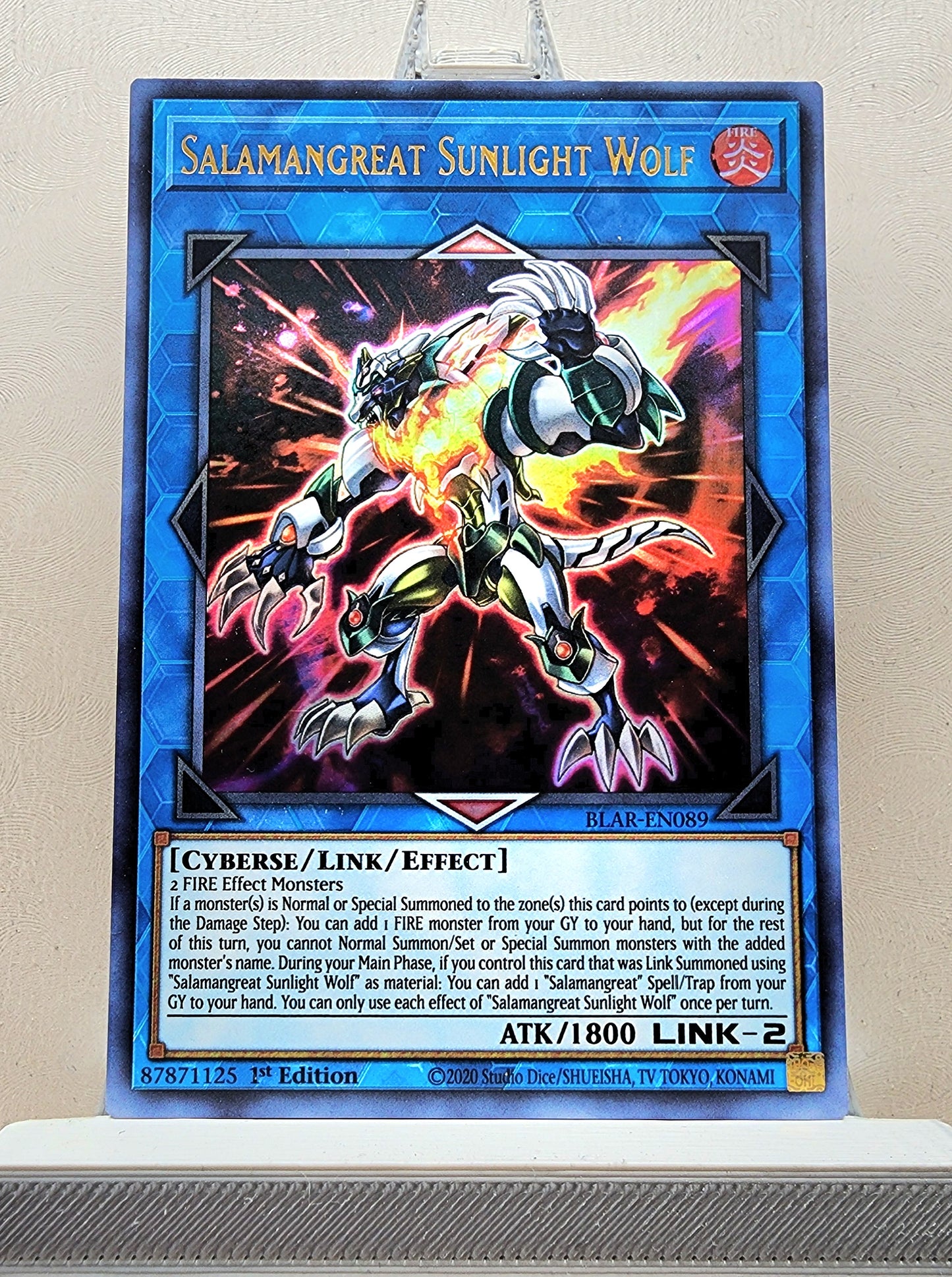 Yugioh! 1x Salamangreat Sunlight Wolf (BLAR - Ultra Rare) 1st Edition