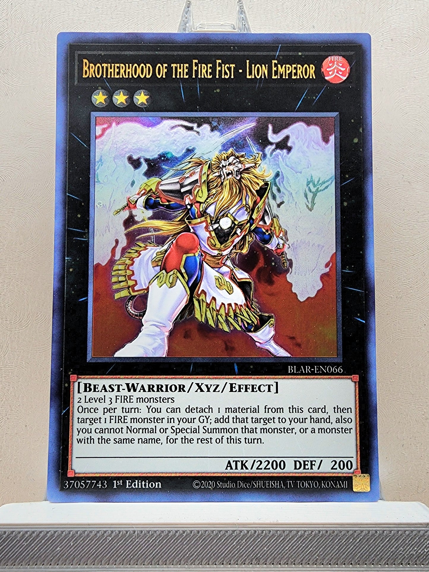 Yugioh! 1x Brotherhood of the Fire Fist - Lion Emperor (BLAR - Ultra Rare) 1st Edition