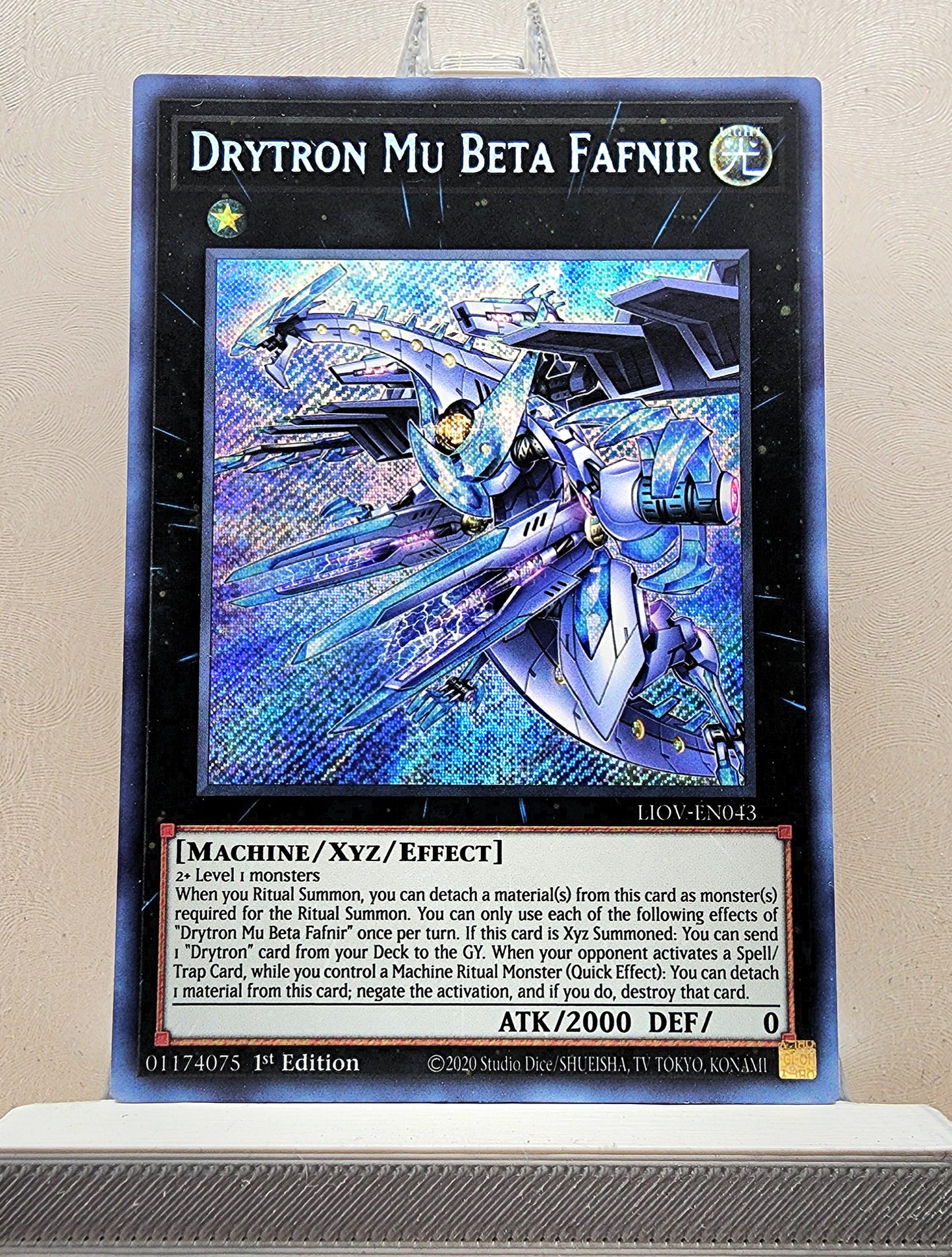 Yugioh! 1x Drytron Mu Beta Fafnir (LIOV - Secret Rare) 1st Edition