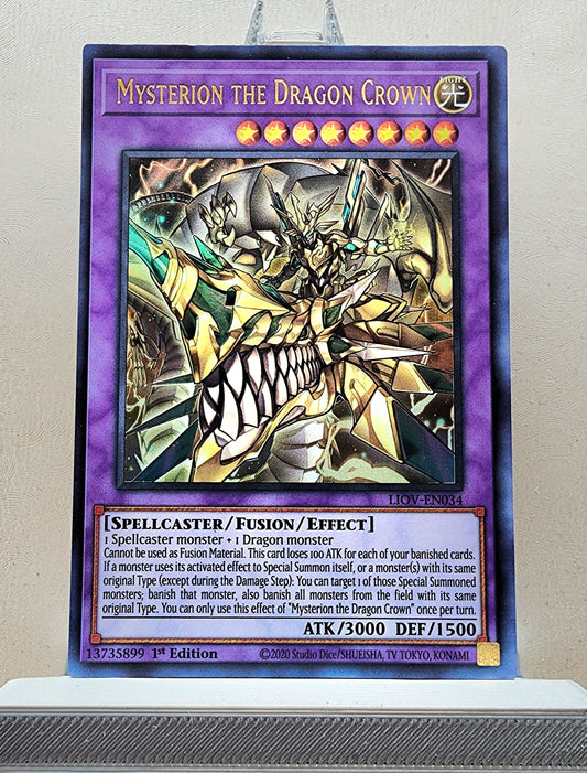 Yugioh! 1x Mysterion the Dragon Crown (LIOV - Ultra Rare) 1st Edition