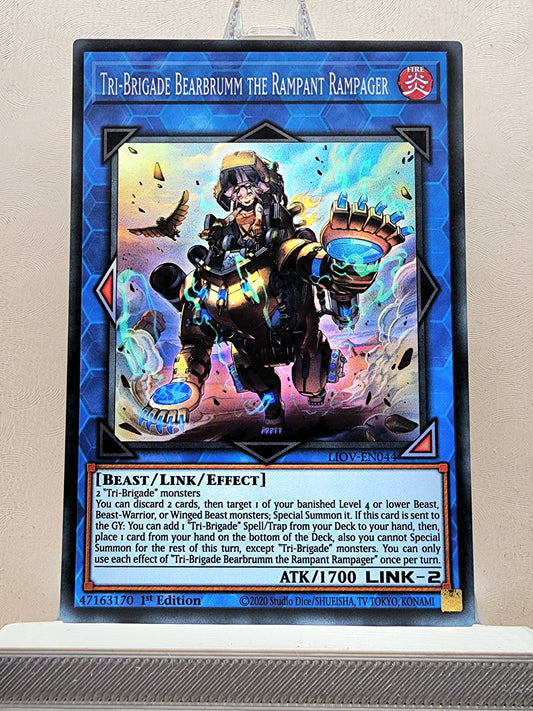 Yugioh! 1x Tri-Brigade Bearbrumm the Rampant Rampager (LIOV - Super Rare) 1st Edition