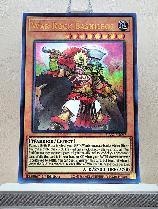 Yugioh! 1x War Rock Bashileos (BLVO - Ultra Rare) 1st Edition