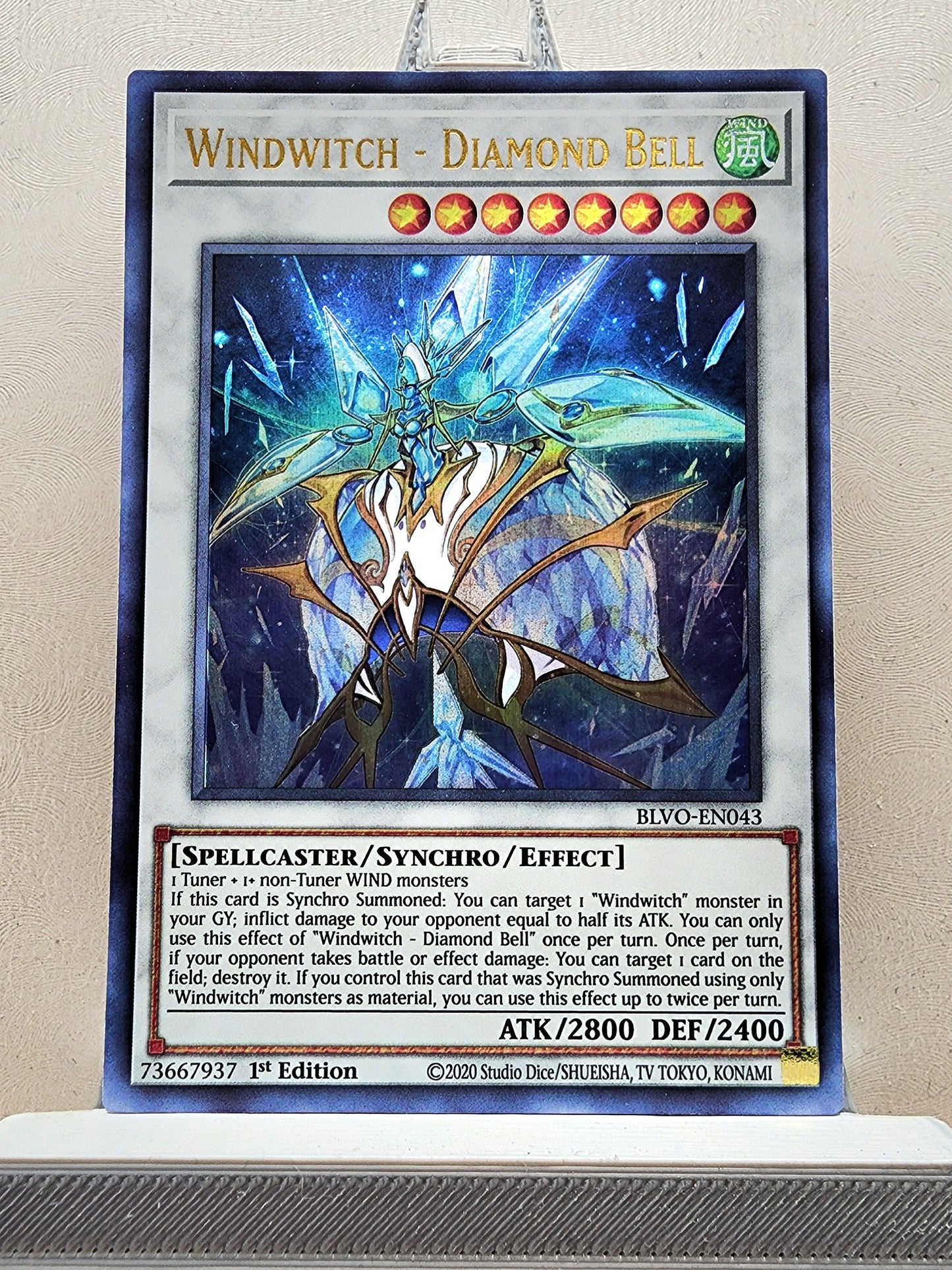 Yugioh! 1x Windwitch - Diamond Bell (BLVO - Ultra Rare) 1st Edition