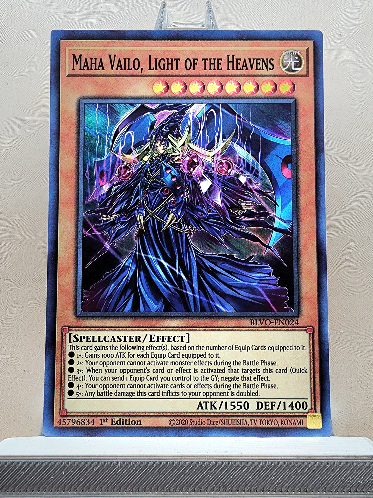 Yugioh! 1x Maha Vailo, Light of the Heavens (BLVO - Super Rare) 1st Edition