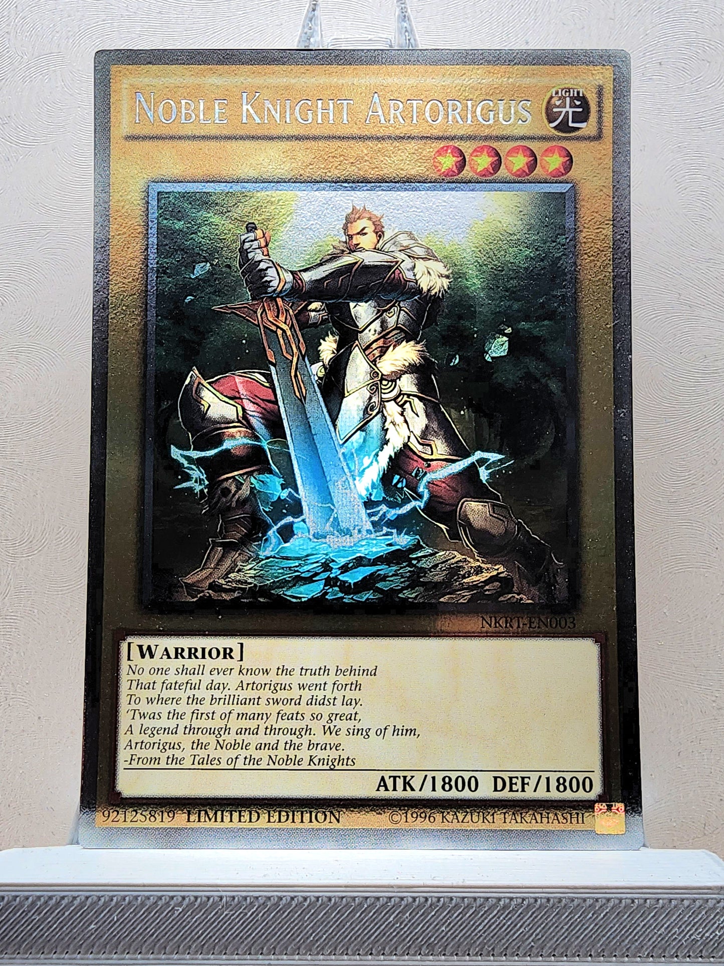 Yugioh! 1x Noble Knight Artorigus (NKRT - Platinum Rare) Limited Edition