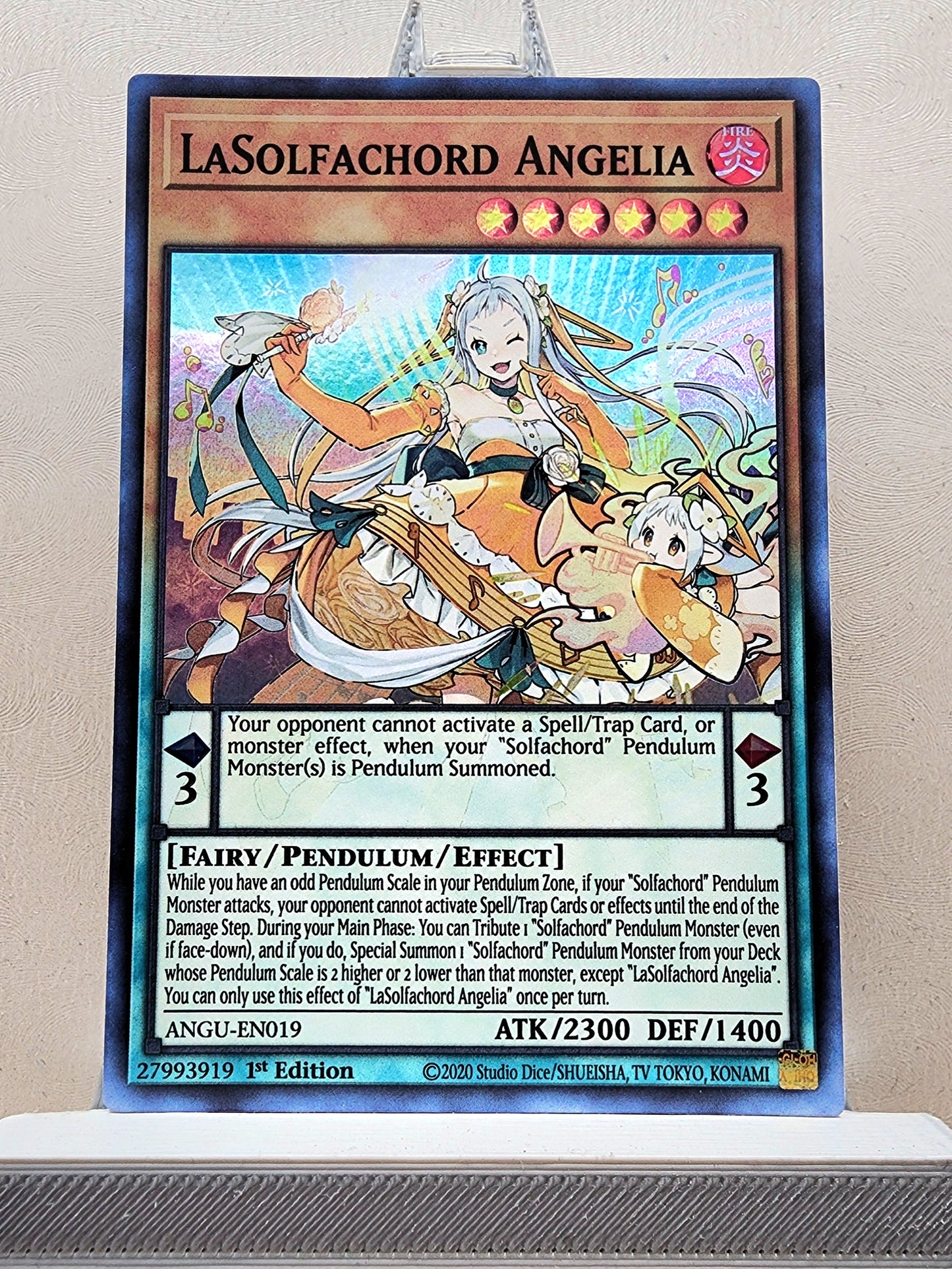 Yugioh! 1x LaSolfachord Angelia (ANGU - Super Rare) 1st Edition