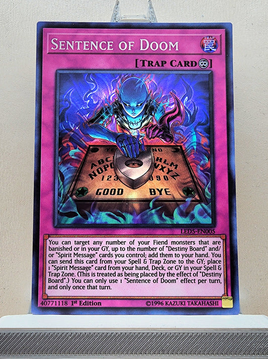 Yugioh! 1x Sentence of Doom (LED5 - Super Rare) 1st Edition