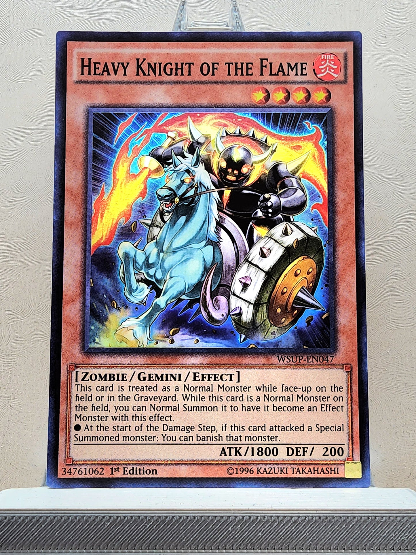 Yugioh! 1x Heavy Knight of the Flame (WSUP - Super Rare) 1st Edition