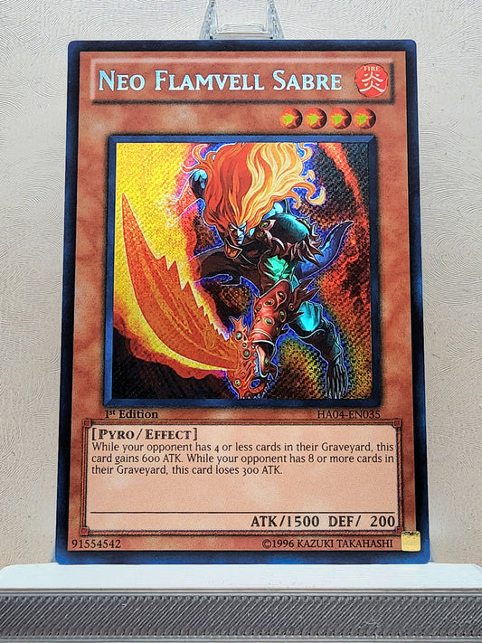 Yugioh! 1x Neo Flamvell Sabre (HA04 - Secret Rare) 1st Edition