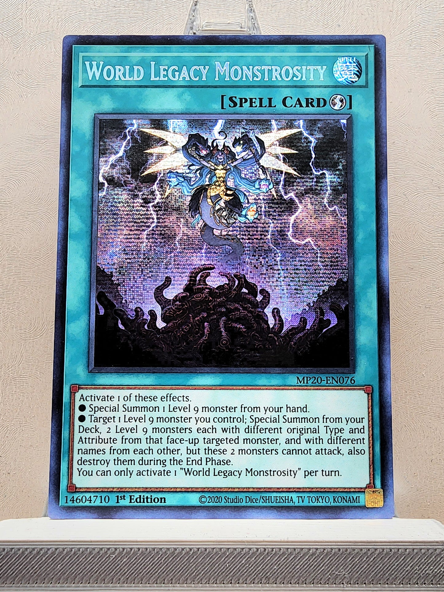 Yugioh! 1x World Legacy Monstrosity (MP20 - Prismatic Secret Rare) 1st Edition