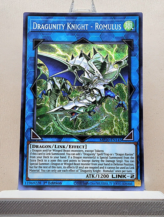 Yugioh! 1x Dragunity Knight - Romulus (MP20 - Prismatic Secret Rare) 1st Edition