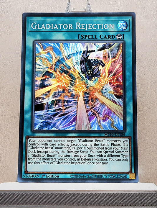 Yugioh! 1x Gladiator Rejection (MP20 - Super Rare) 1st Edition