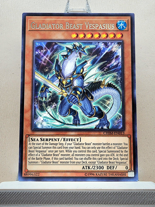 Yugioh! 1x Gladiator Beast Vespasius (CHIM - Rare) 1st/Unli Edition