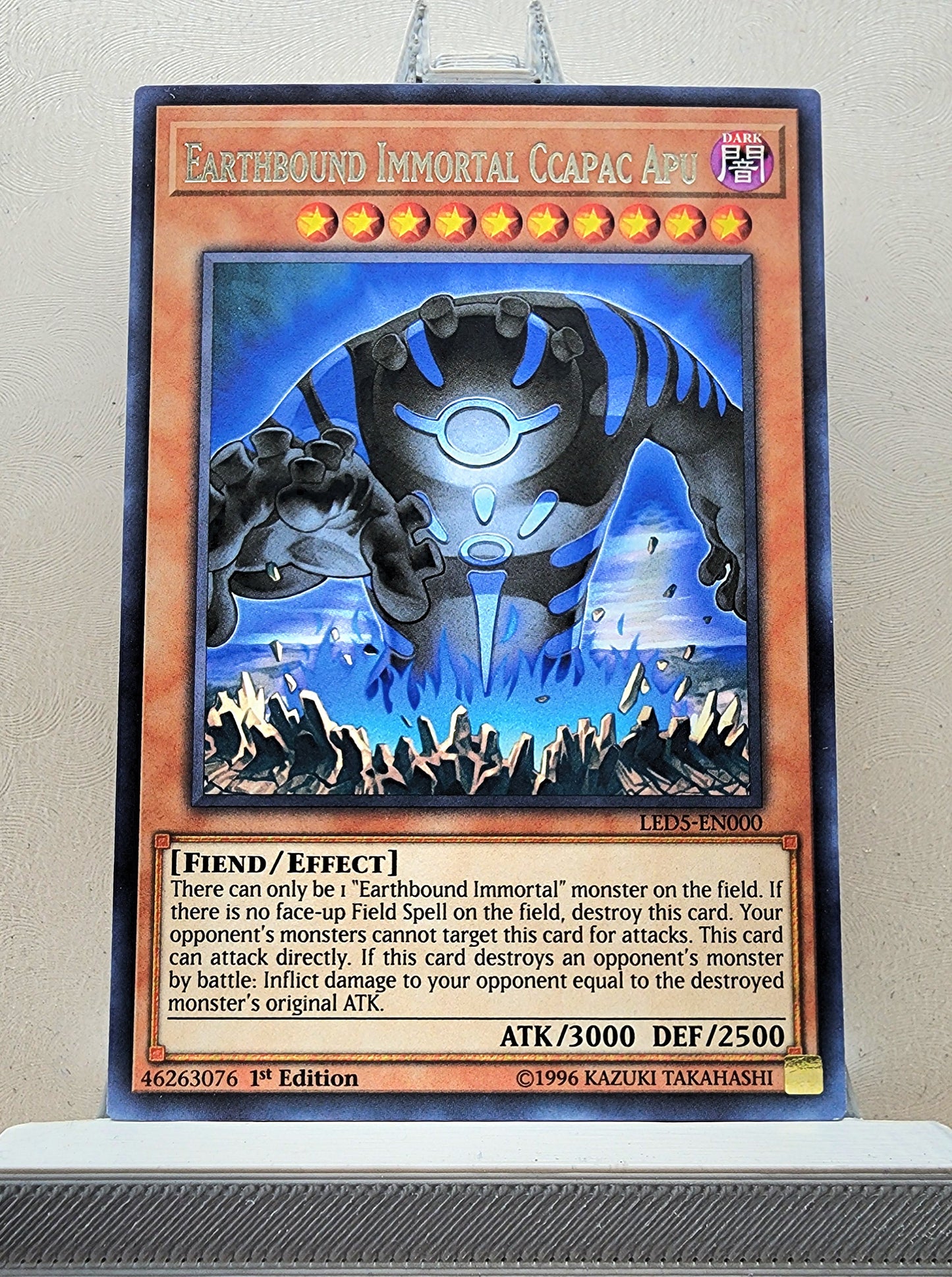 Yugioh! 1x Earthbound Immortal Ccapac Apu (LED5 - Rare) 1st Edition