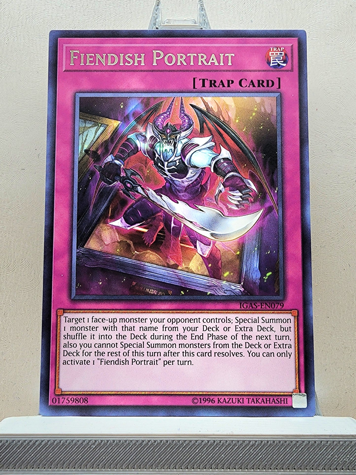 Yugioh! 1x Fiendish Portrait (IGAS - Rare) 1st/Unli Edition