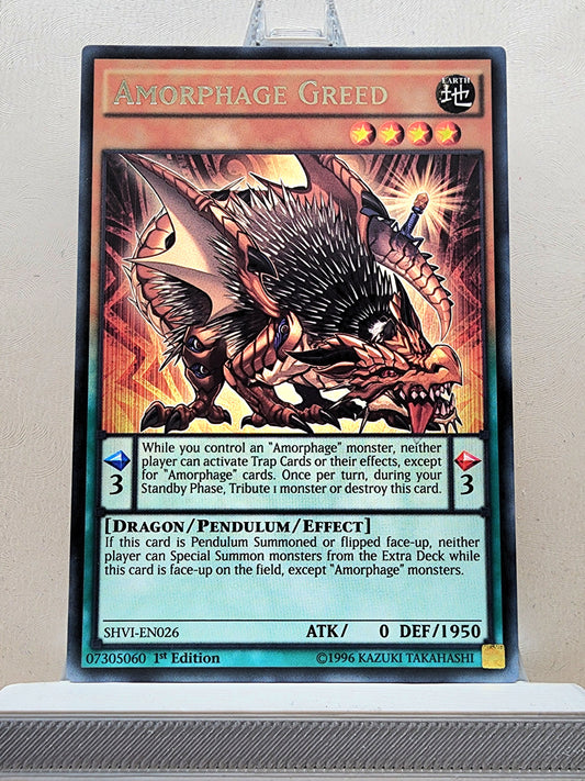 Yugioh! 1x Amorphage Greed (SHVI - Rare) 1st/Unli Edition