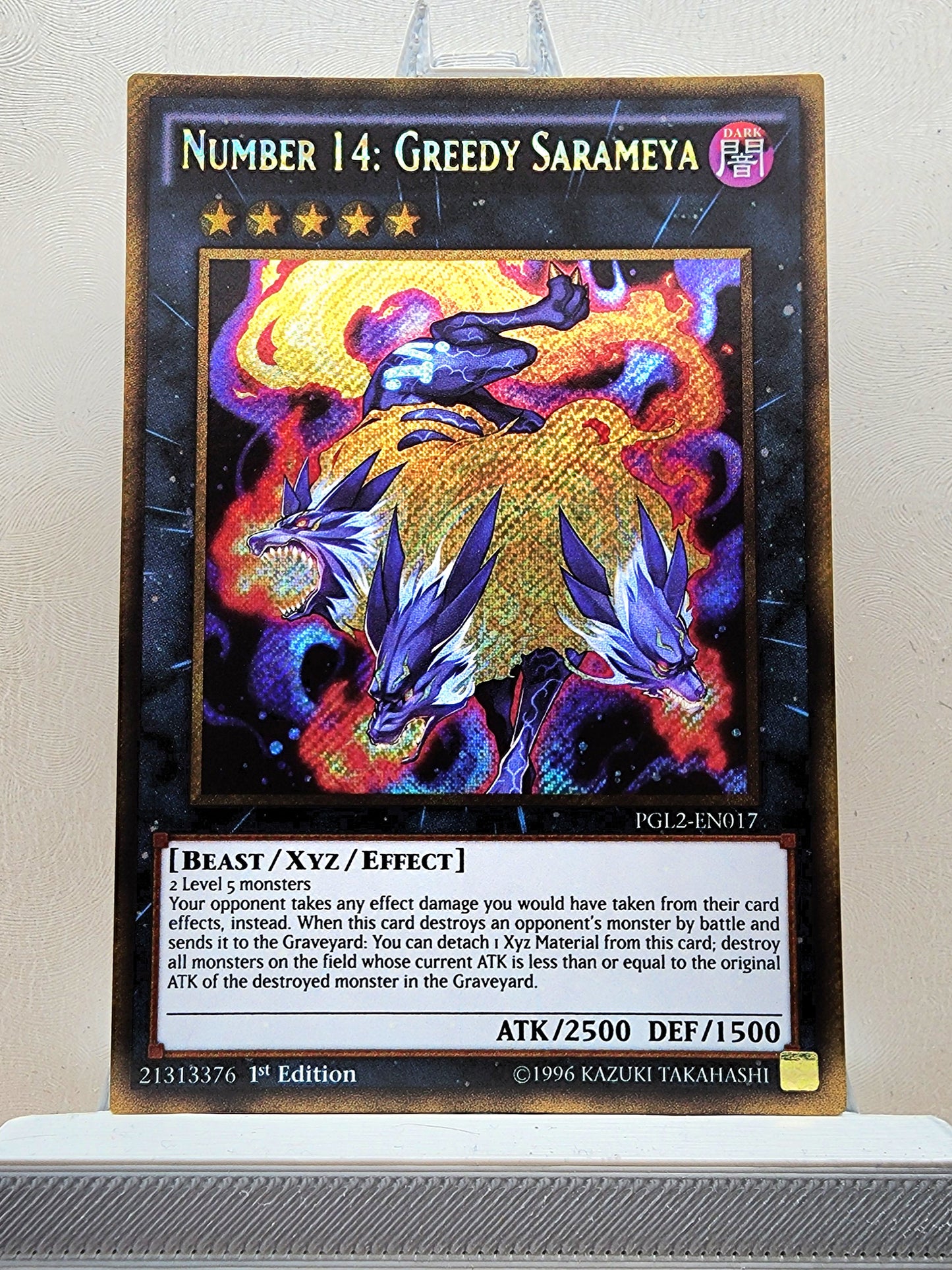 Yugioh! 1x Number 14: Greedy Sarameya (PGL2 - Gold Secret Rare) 1st Edition