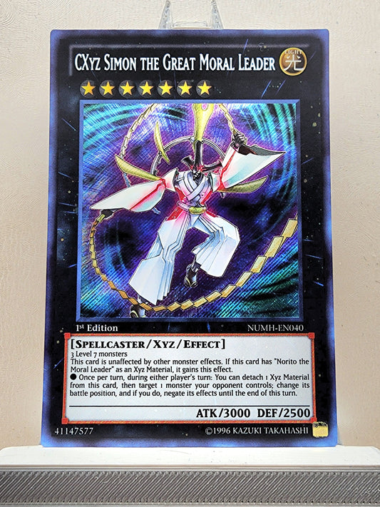 Yugioh! 1x CXYZ Simon the Great Moral Leader (NUMH - Secret Rare) 1st Edition