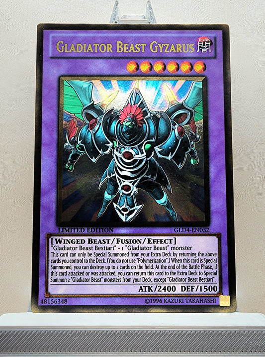 Yugioh! 1x Gladiator Beast Gyzarus (GLD4 - Gold Rare) Limited Edition