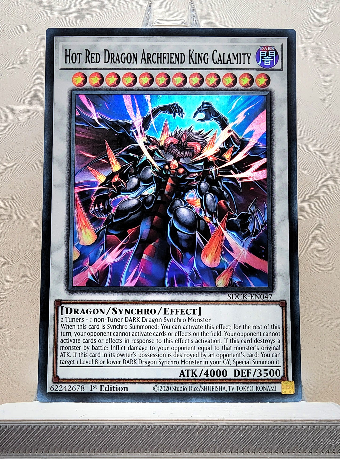 Yugioh! 1x Hot Red Dragon Archfiend King Calamity (SDCK - Super Rare) 1st Edition