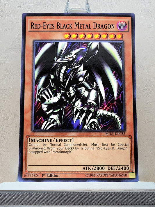 Yugioh! 1x Red-Eyes Black Metal Dragon (MIL1 - Common) 1st Edition