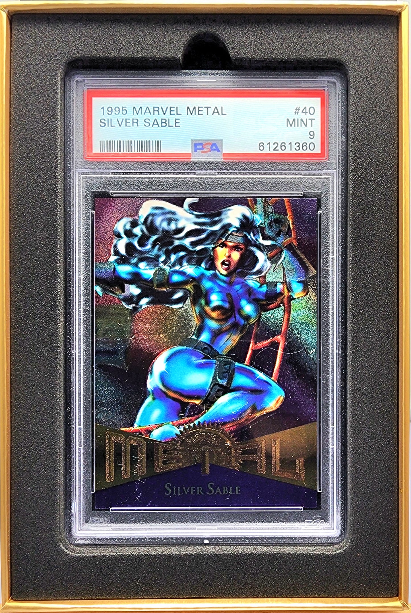 Marvel! 1x Silver Sable PSA 9 (Chromium - 1995 Fleer Marvel Metal)