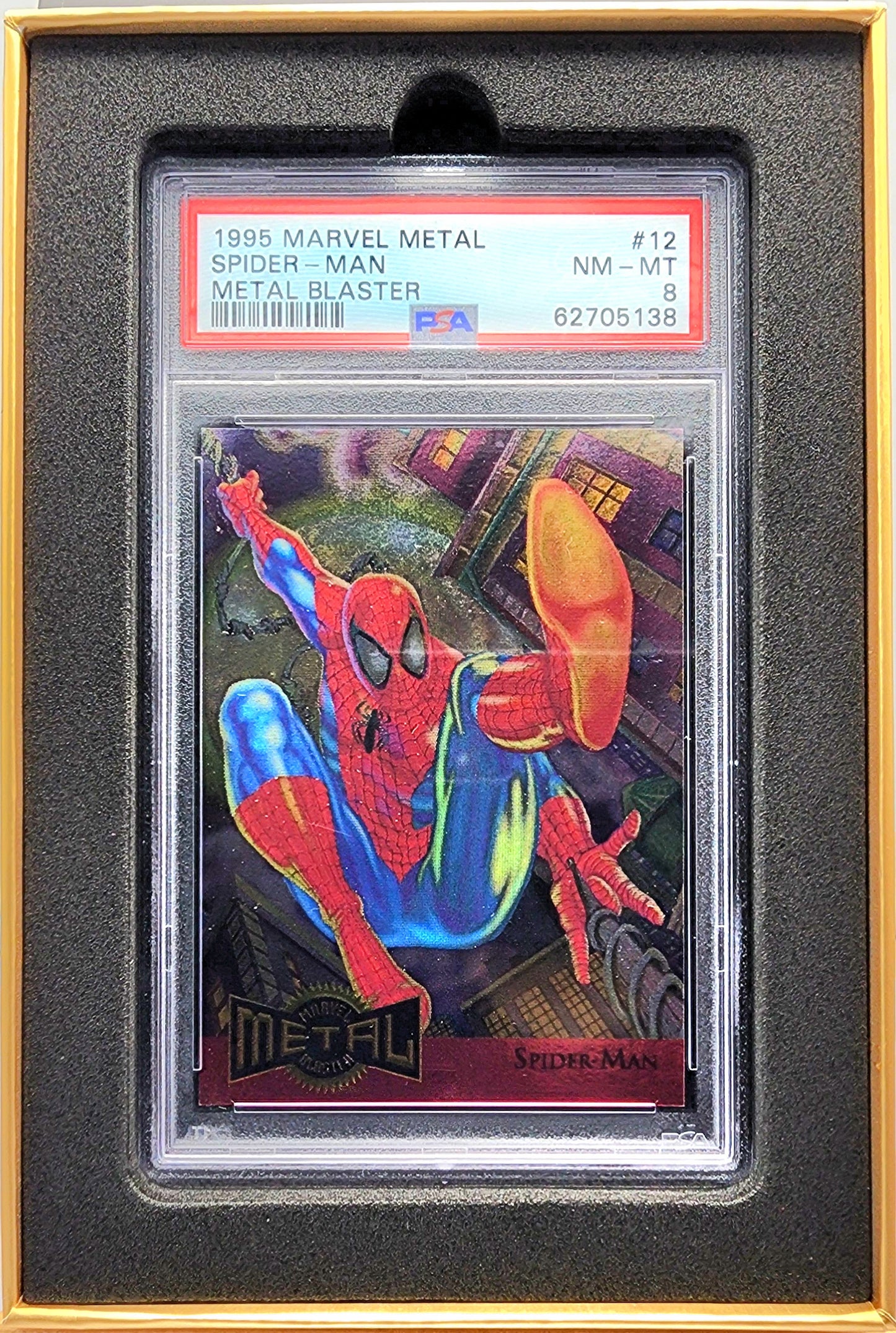 Marvel! 1x Spiderman PSA 8 (Metal Blaster - 1995 Fleer Marvel Metal)