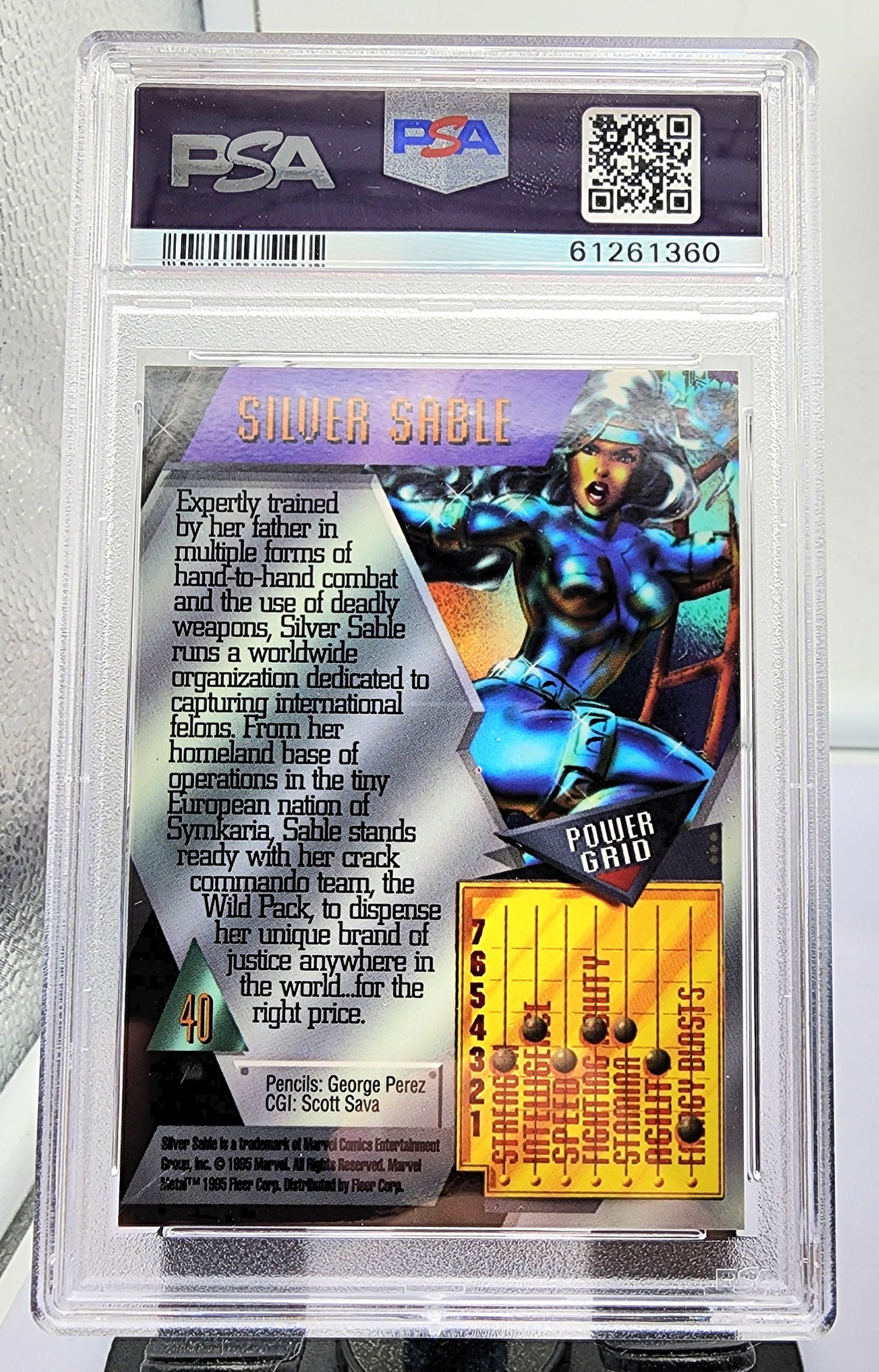 Marvel! 1x Silver Sable PSA 9 (Chromium - 1995 Fleer Marvel Metal)