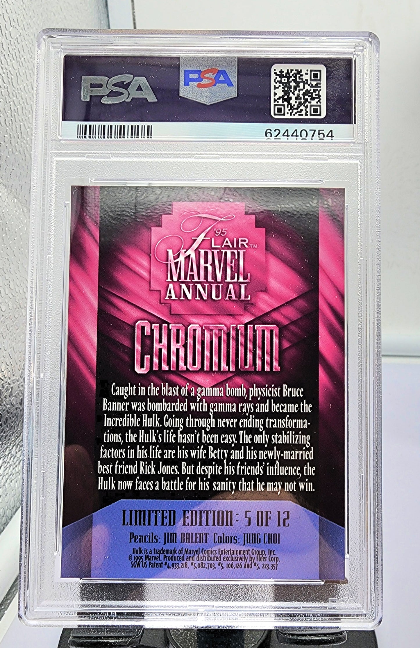 Marvel! 1x Hulk PSA 9 (Chromium - 1995 Flair)