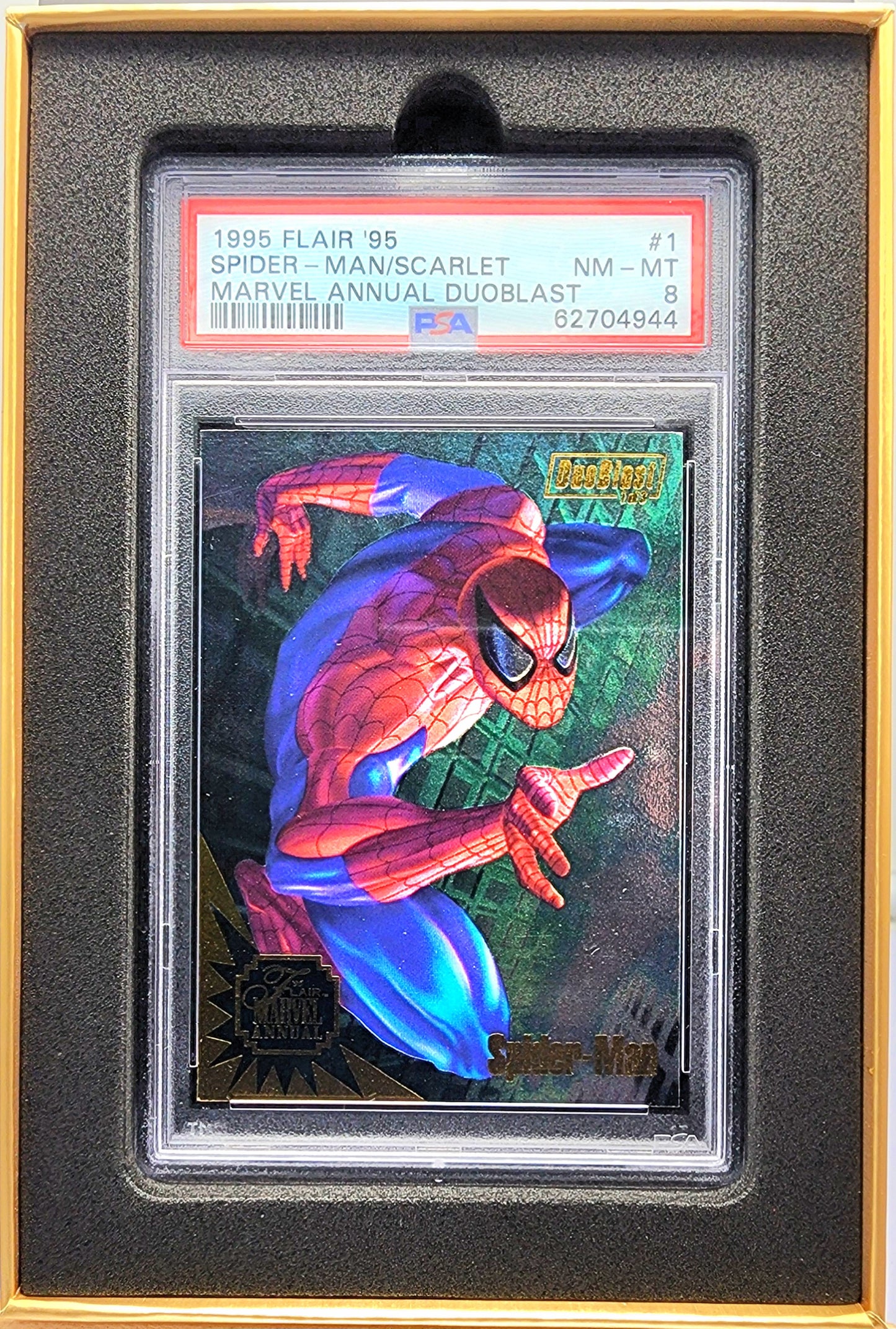 Marvel! 1x Spiderman/Scarlet Spider PSA 8 (Duoblast - 1995 Flair)