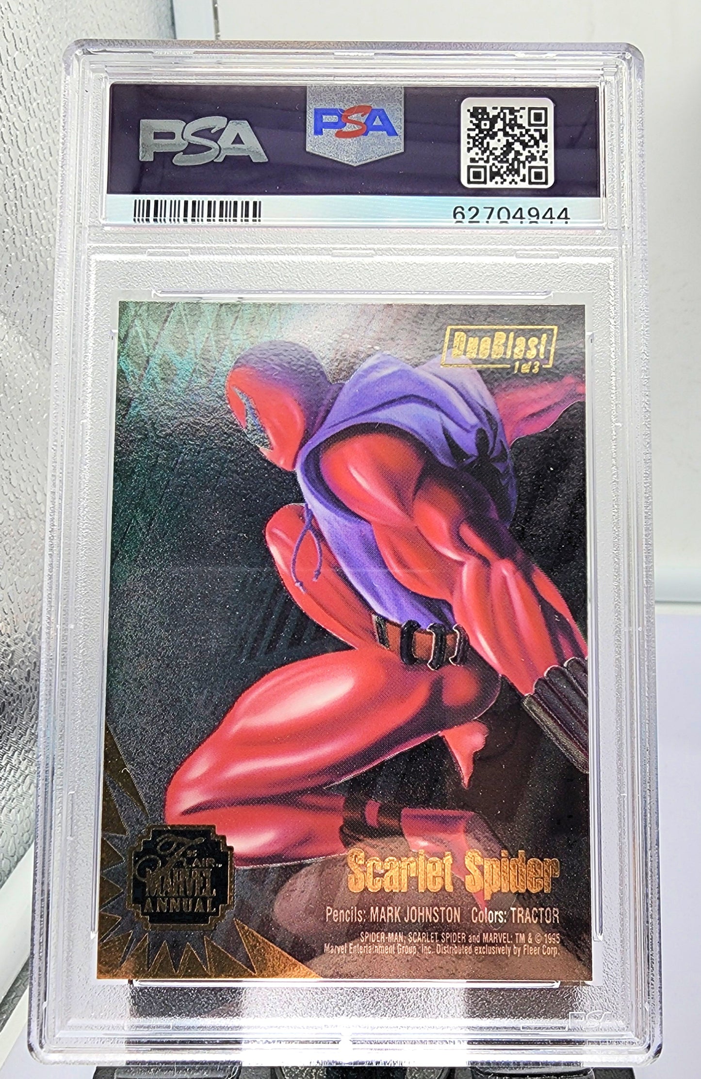 Marvel! 1x Spiderman/Scarlet Spider PSA 8 (Duoblast - 1995 Flair)