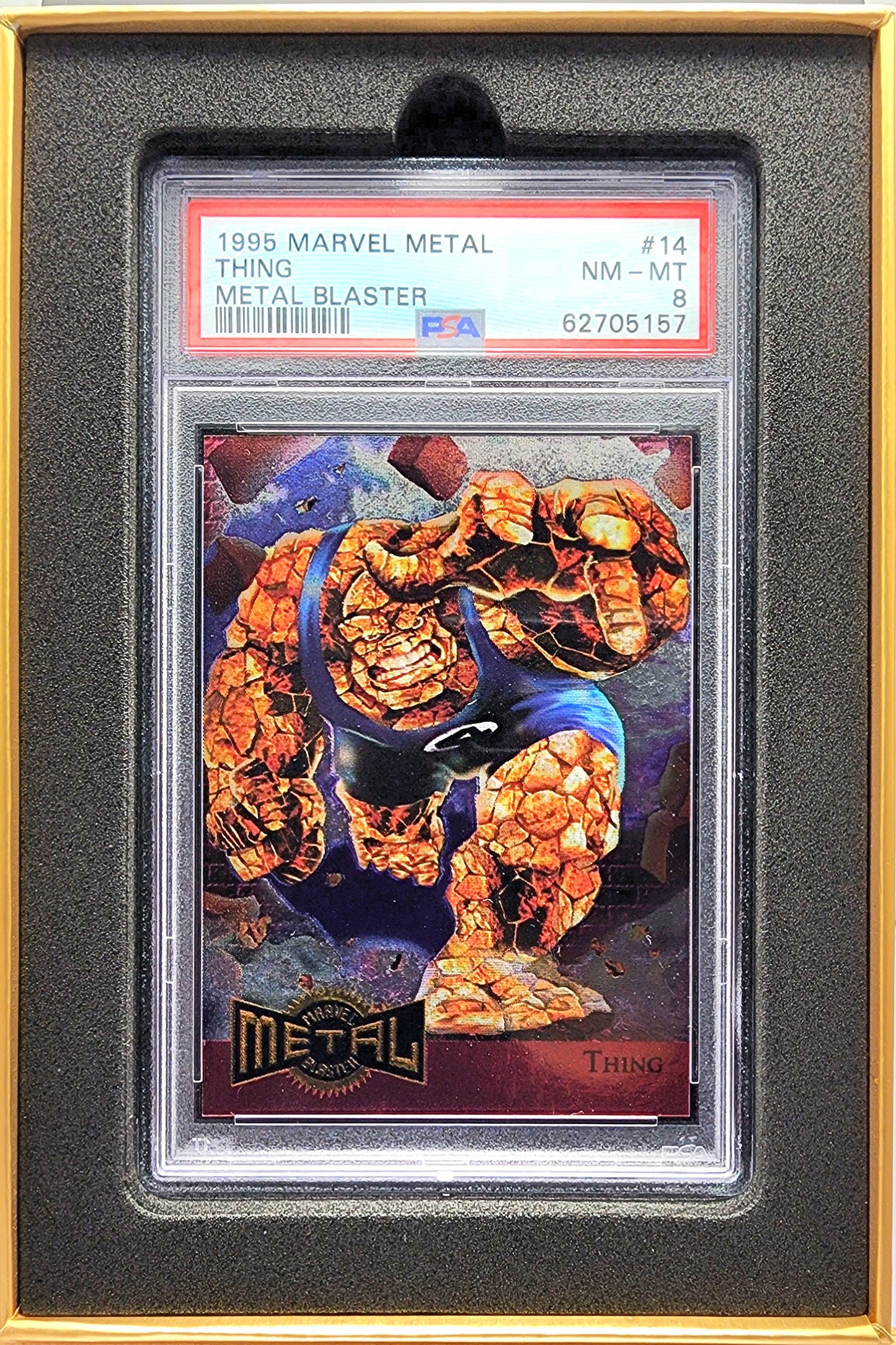 Marvel! 1x Thing PSA 8 (Metal Blaster - 1995 Fleer Marvel Metal)