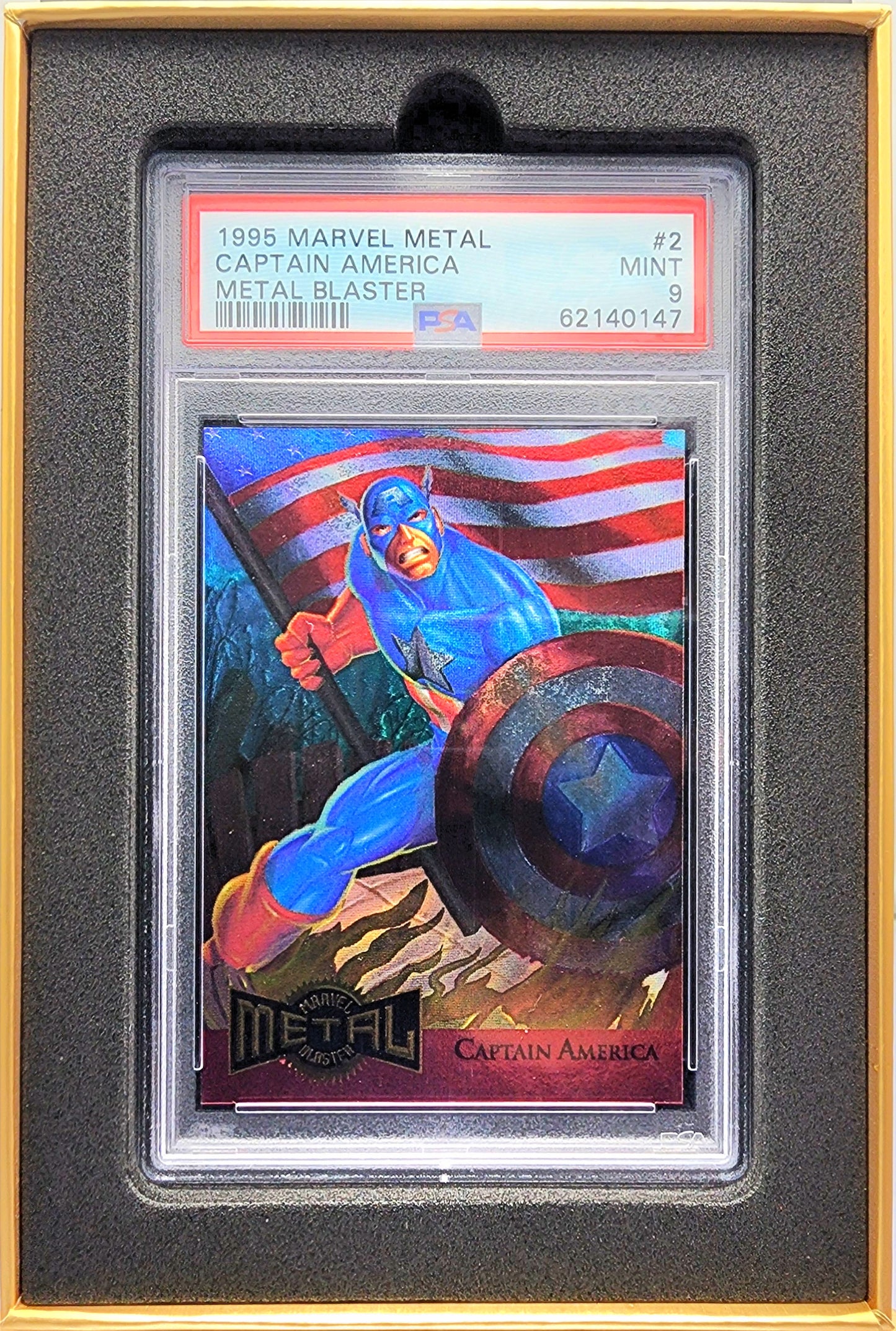 Marvel! 1x Captain America PSA 9 (Metal Blaster - 1995 Fleer Marvel Metal)