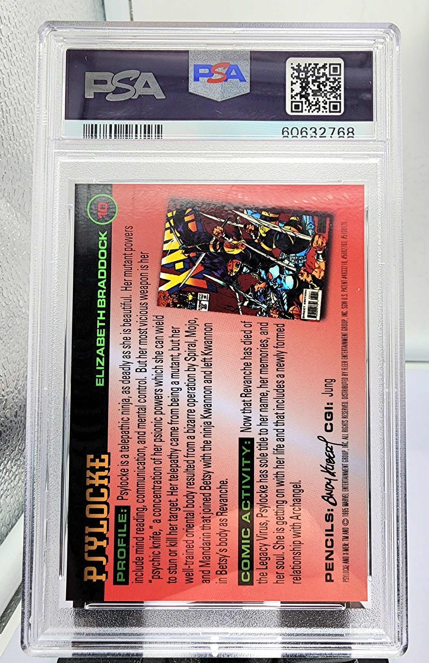 Marvel! 1x Psylocke PSA 9 (Chromium - 1995 Fleer Ultra X-Men)