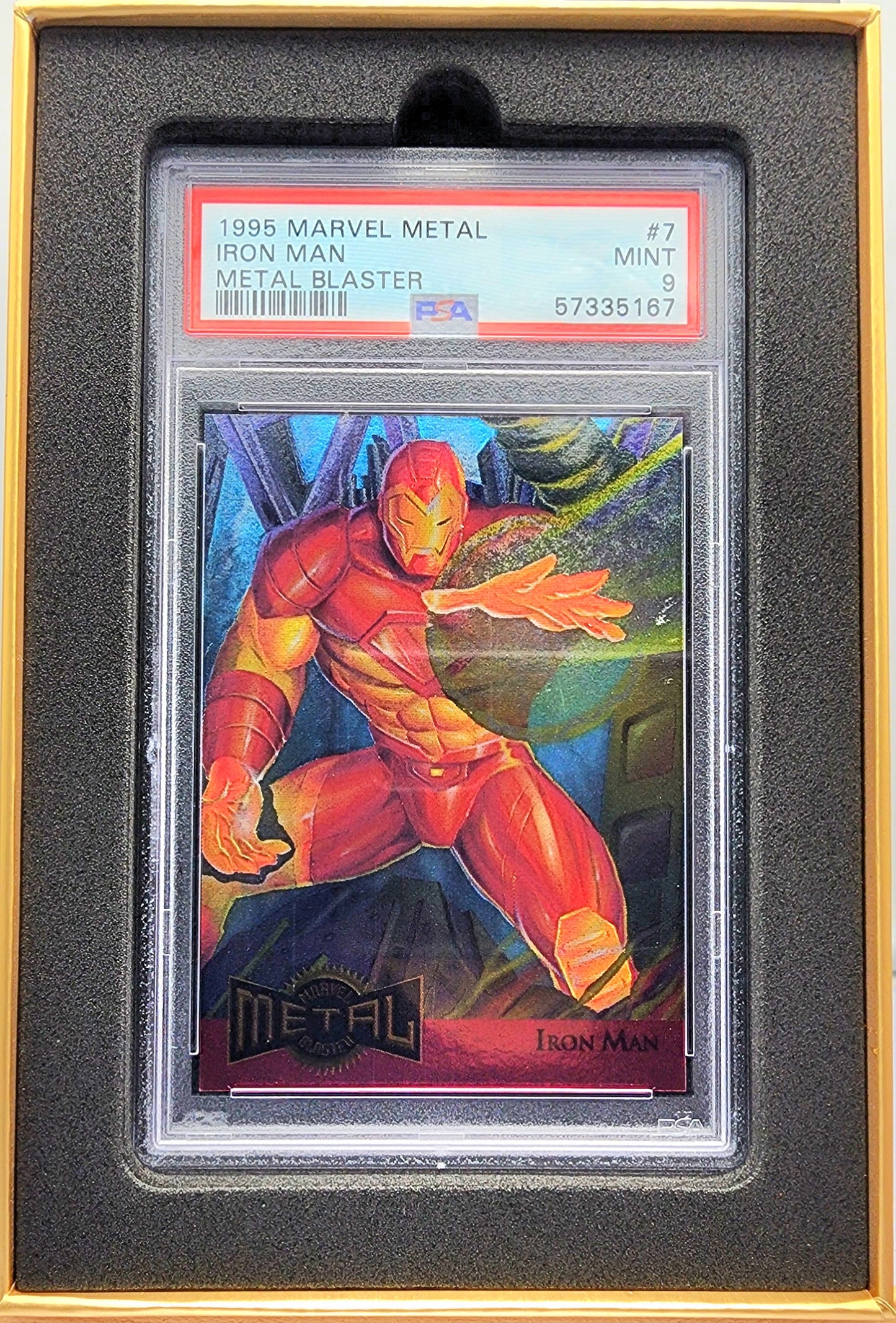 Marvel! 1x Iron Man PSA 9 (Metal Blaster - 1995 Fleer Marvel Metal)