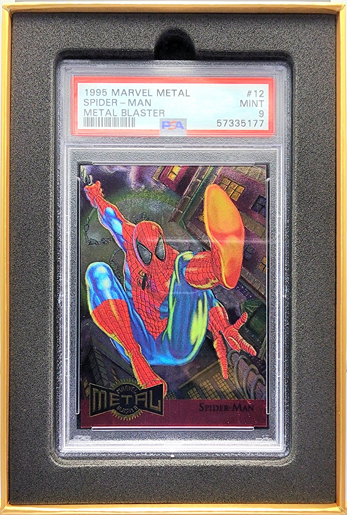 Marvel! 1x Spiderman PSA 9 (Metal Blaster - 1995 Fleer Marvel Metal)