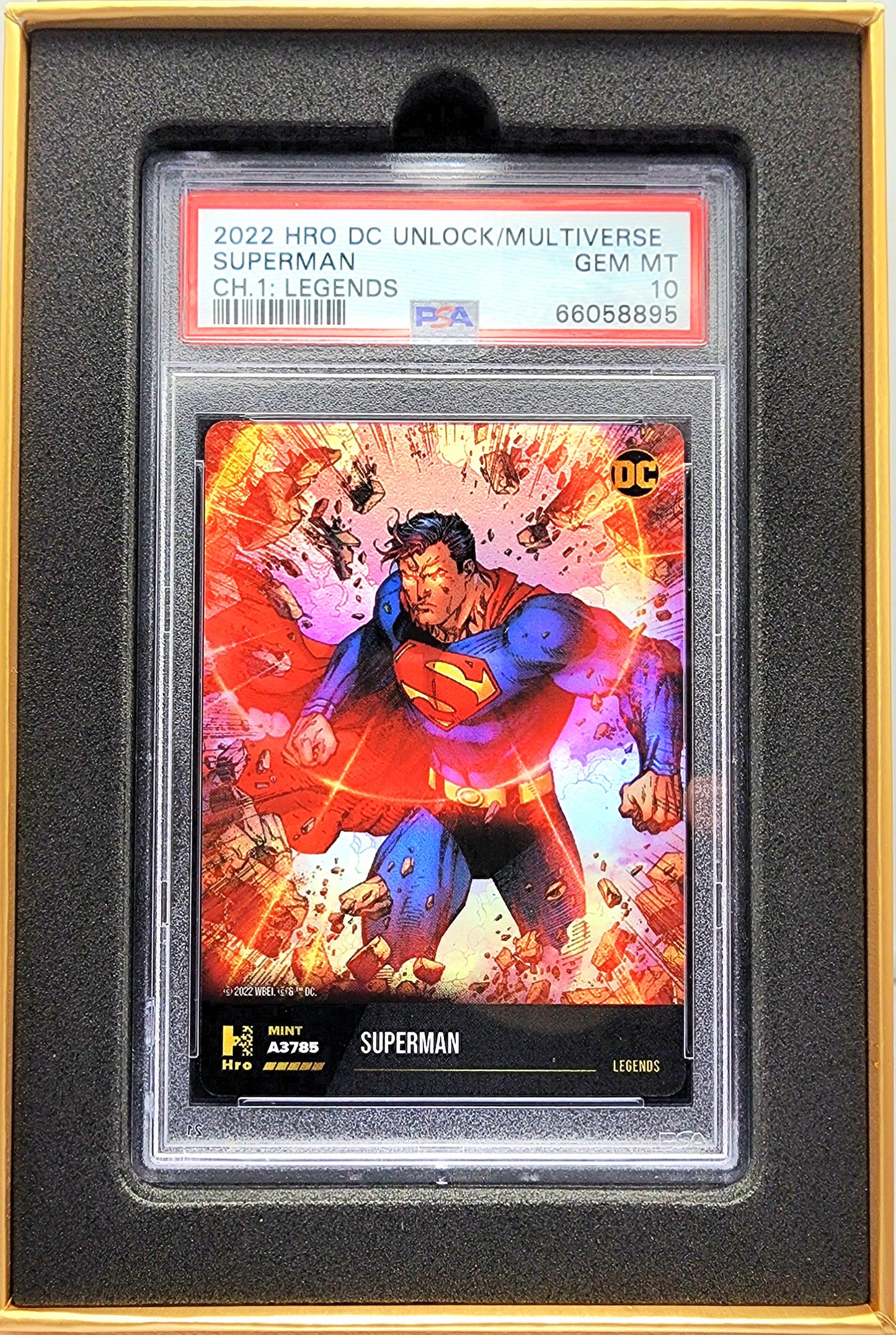 DC! 1x Superman Chapter 1 Legends PSA 10 (Holo - 2022 HRO DC Unlock/Multiverse)