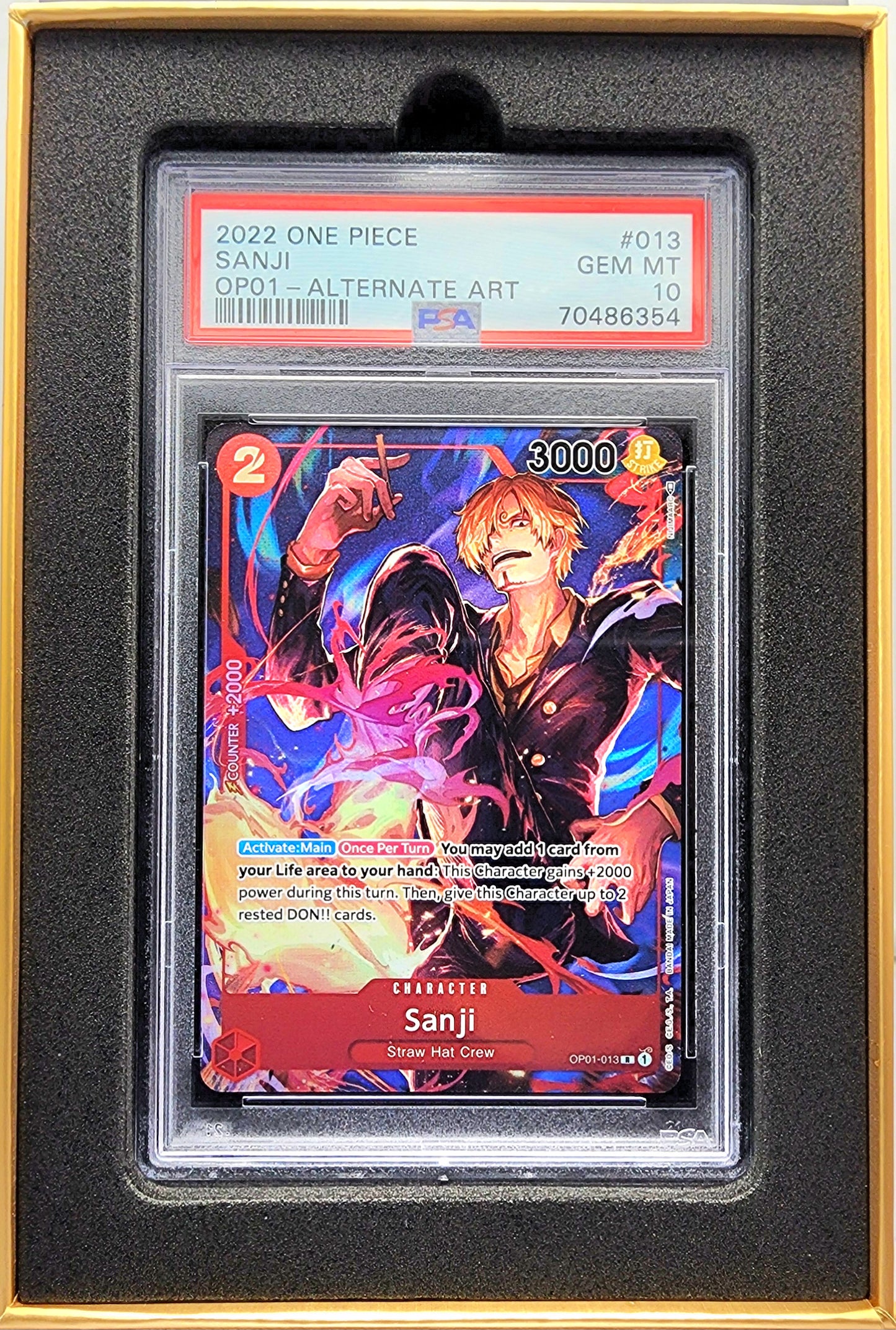 One Piece English! 1x Sanji Pre Errata Version PSA 10 (OP01-013 - Rare Parallel)