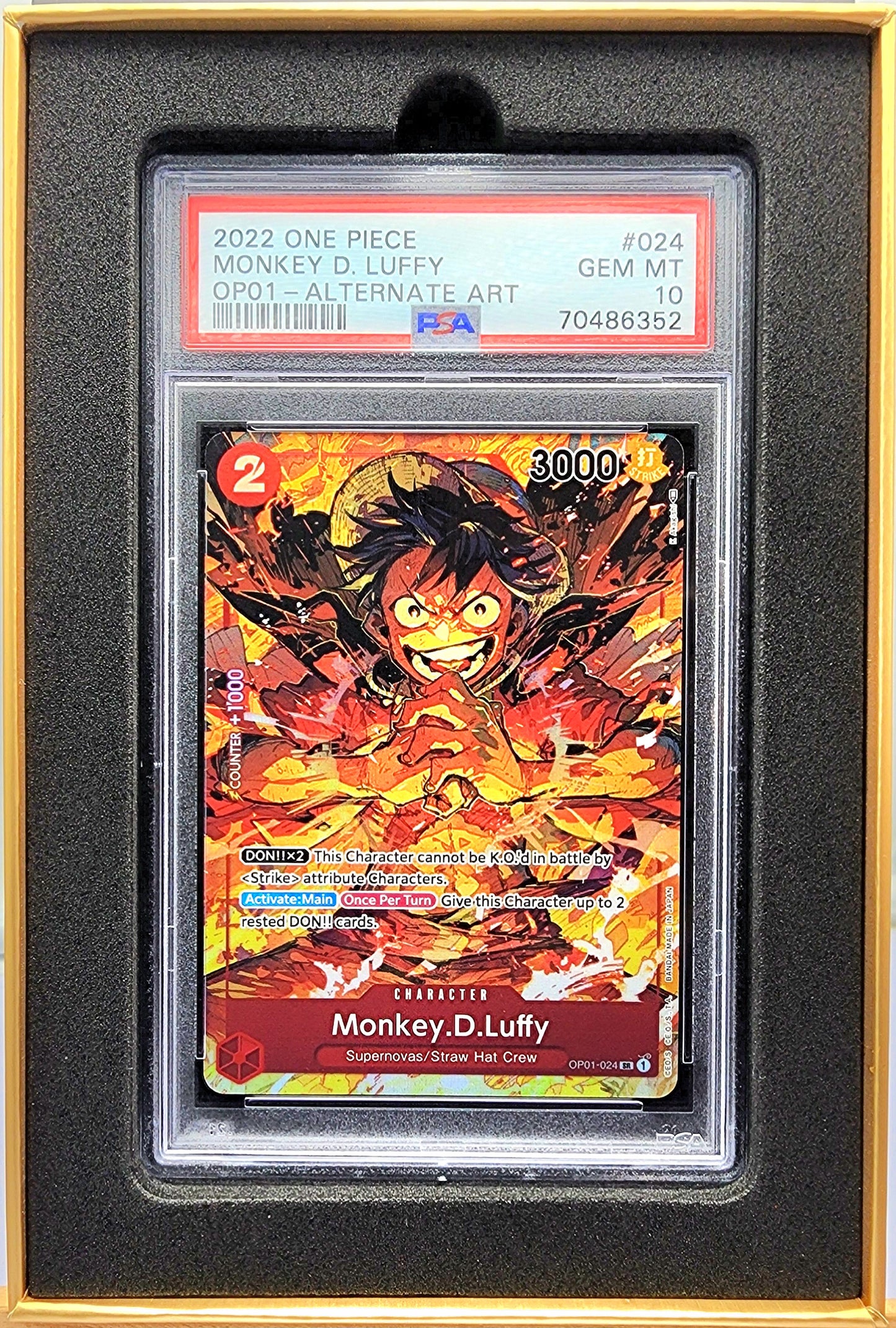 One Piece English! 1x Monkey D Luffy PSA 10 (OP01-024 - Super Rare Parallel)