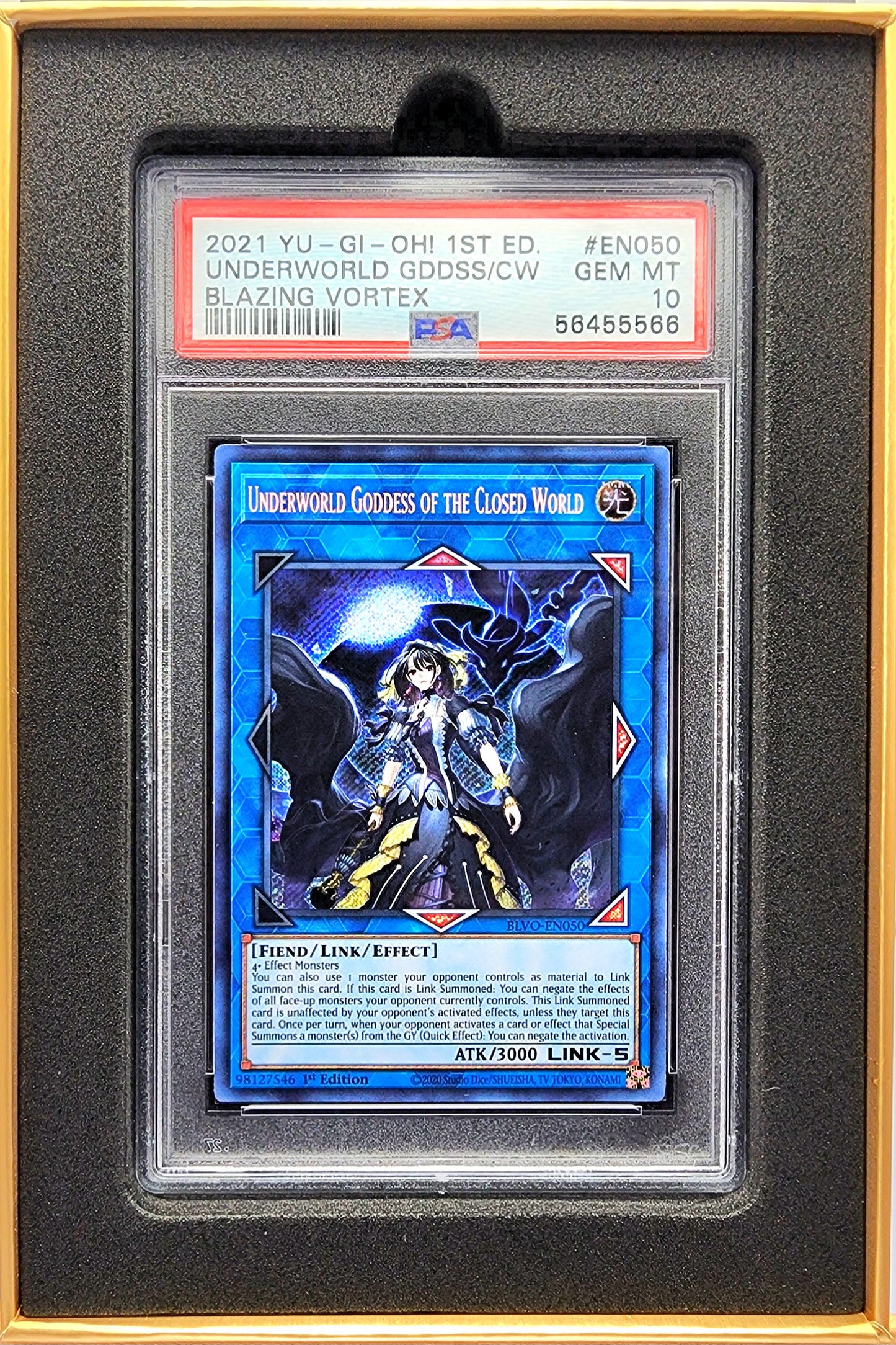 Yugioh! 1x Underworld Goddess of the Closed World PSA 10 (BLVO - Secret Rare)