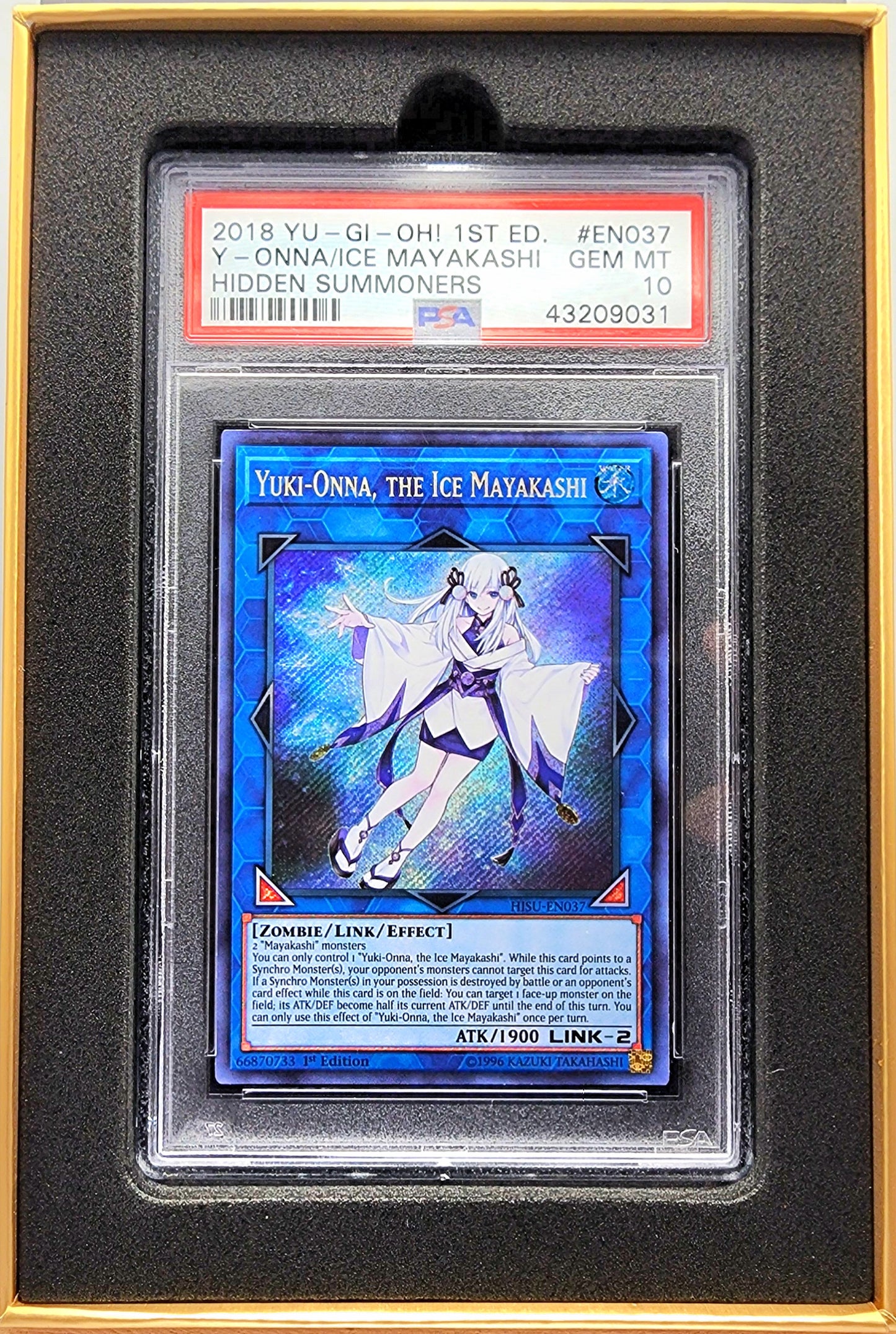 Yugioh! 1x Yuki Onna, the Ice Mayakashi PSA 10 (HISU - Secret Rare)