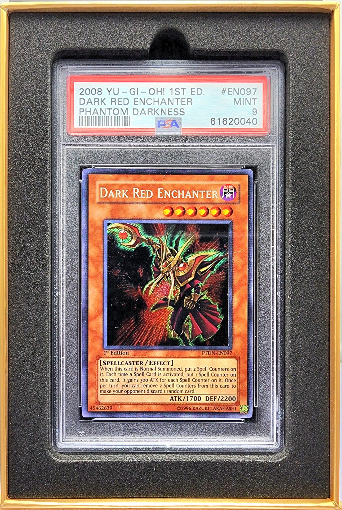 Yugioh! 1x Dark Red Enchanter PSA 9 (PTDN - Secret Rare)