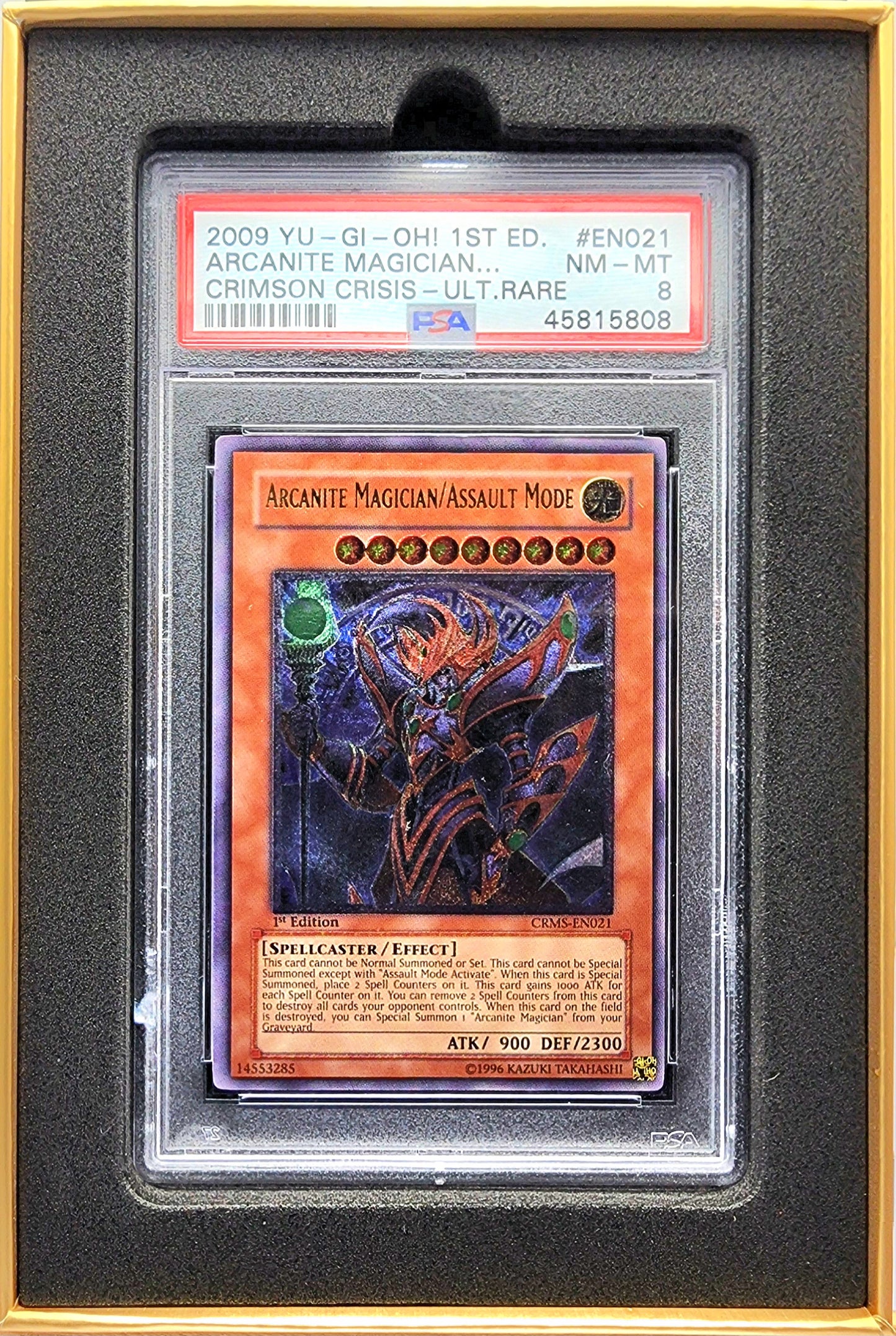 Yugioh! 1x Arcanite Magician/Assault Mode PSA 8 (CRMS - Ultimate Rare)